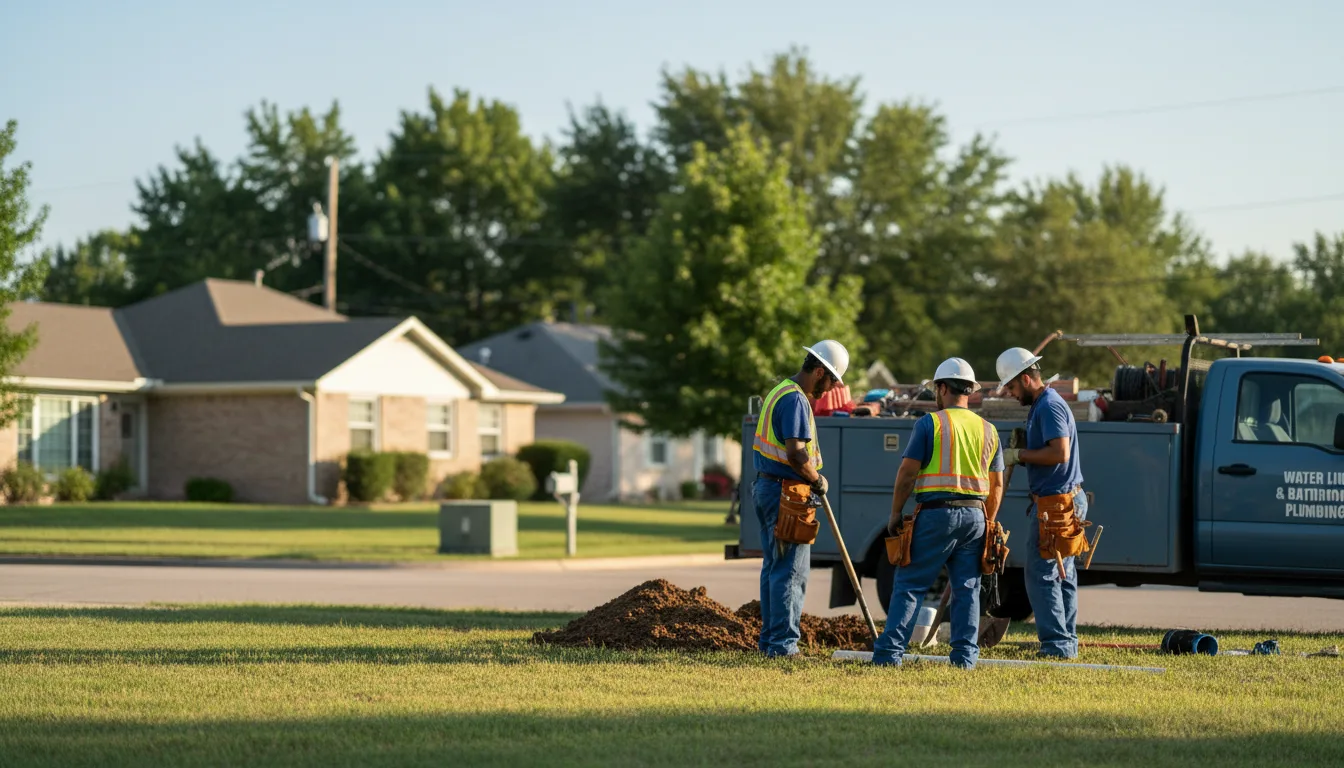 Residential water line and bathroom plumbing service in Fort Worth, TX